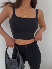 High Elastic Sexy Low-cut U-neck Camisole (Option: Black-L)