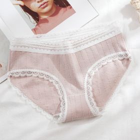 Lace Seamless Women's Underwear Jacquard Breathable Cotton Underwear (Option: Light Gray-XL)