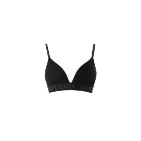 Daily Hot Girl Comfortable Removable Chest Pad No Steel Outer Wear Sports Bra (Option: Black-L)