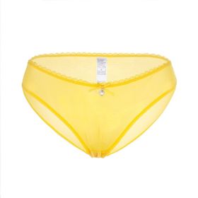 Women's Sexy Traceless Mesh Transparent Underwear (Option: Yellow-2XL)