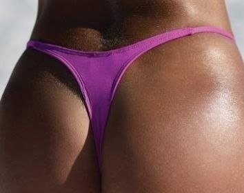 Cute One Rope T-back Multicolor Bikini Swimming Trunks (Option: Purple-XL)