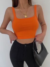 High Elastic Sexy Low-cut U-neck Camisole (Option: Orange-S)