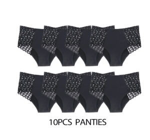 Breathable High Waisted Triangular Physiological Underwear (Option: 10PCS-M)