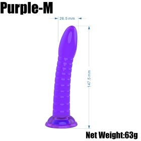 For Women Thread Transparent Jelly Crystal Massage Stick (Option: Medium Purple)