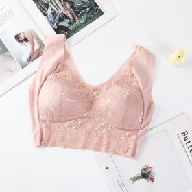 Lace Strapless Vest Style Underwear (Option: Pink-M)