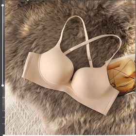 Japanese Seamless One-piece Beauty Back Underwear Women (Option: Milk Coffee-S)
