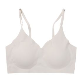 Beauty Back And Push Up Wireless Women's Underwear (Option: White Apricot-L)