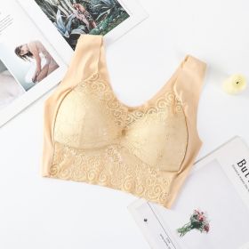 Lace Strapless Vest Style Underwear (Option: Skin color-L)