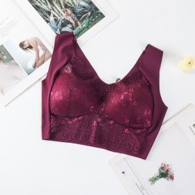 Lace Strapless Vest Style Underwear (Option: Purple-L)