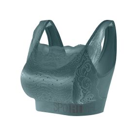 French Style Push-up Beauty Back Lace Chest Wrap Vest (Option: Dark Green-2XL)