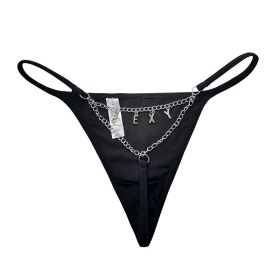 Solid Color Metal Chain Thong Personality (Option: T3SEXY-L)
