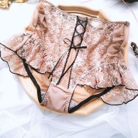 Women's Lightweight Breathable Black Silk Sexy Cross Sling Underwear Mesh (Option: Coffee-XL)