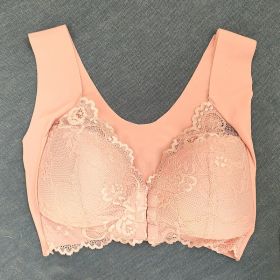 Women's Plus Size Wireless Vest Underwear (Option: Pink-XL2L)